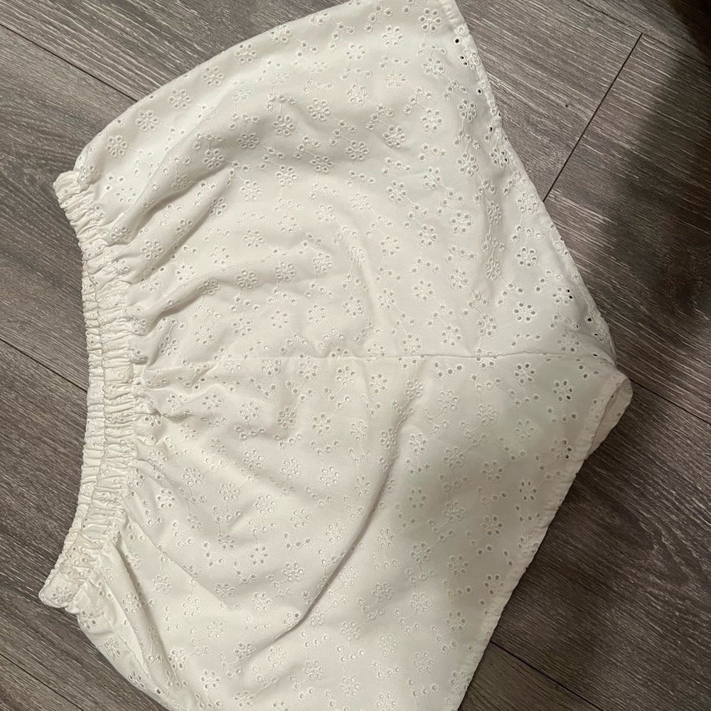 SHEIN High Waist White Shorts with Elastic Waistband